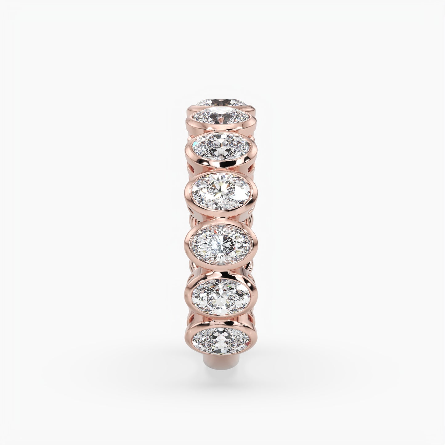 Oval Bezel 3/4 Eternity Band