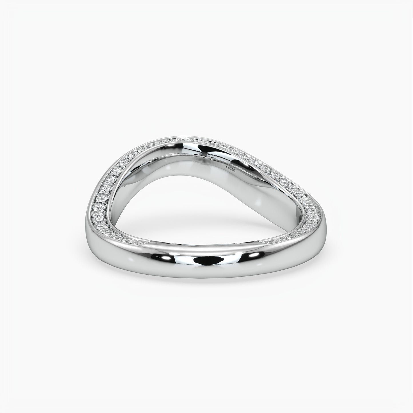 Hazel Wave Band Diamond Inlay