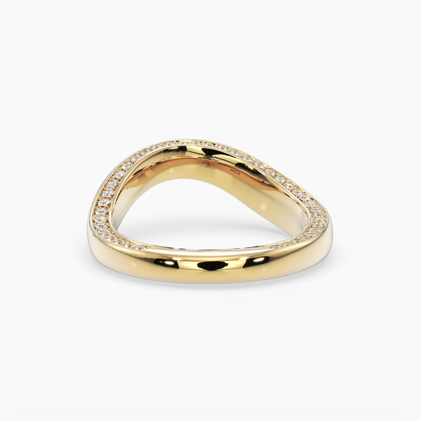 Hazel Wave Band Diamond Inlay