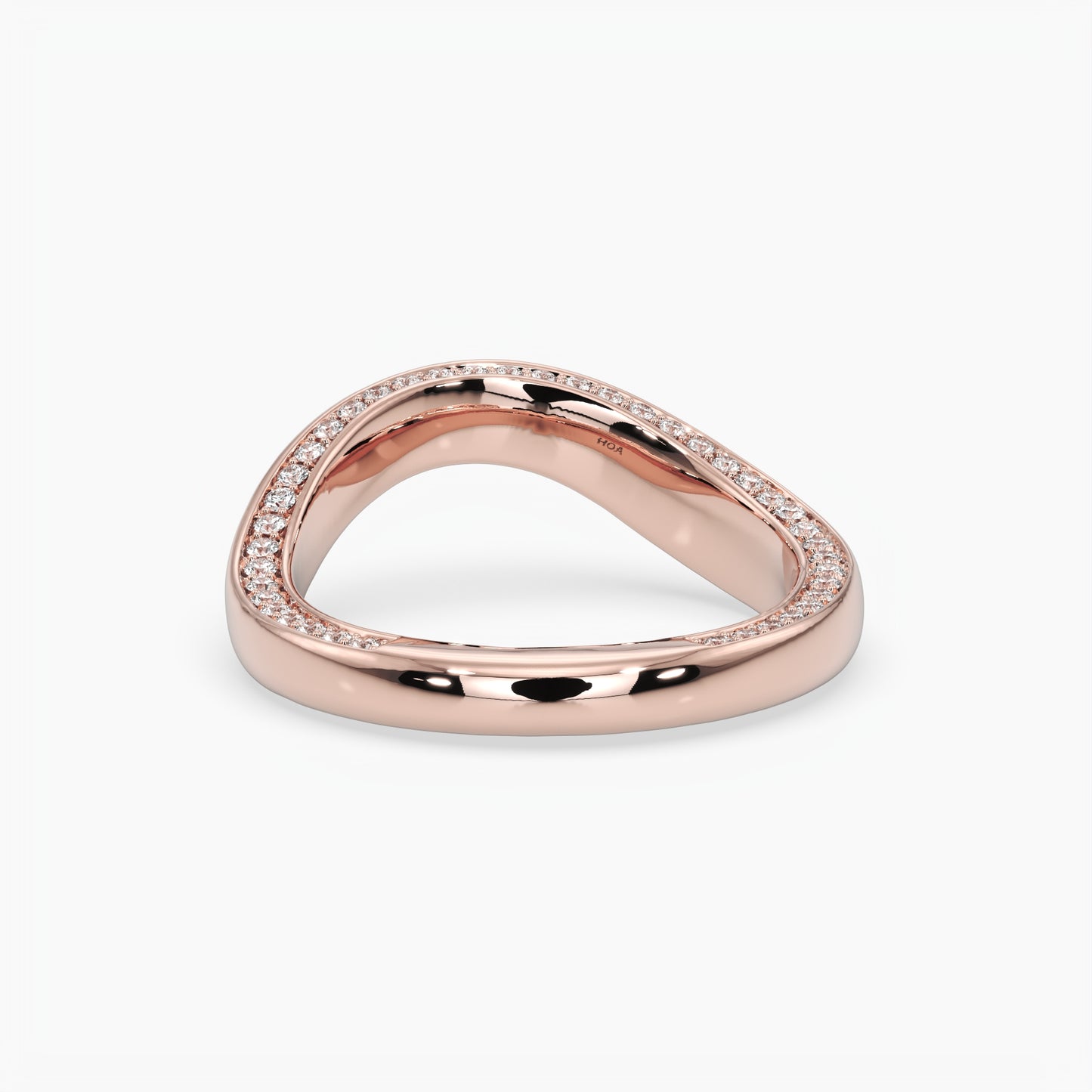 Hazel Wave Band Diamond Inlay