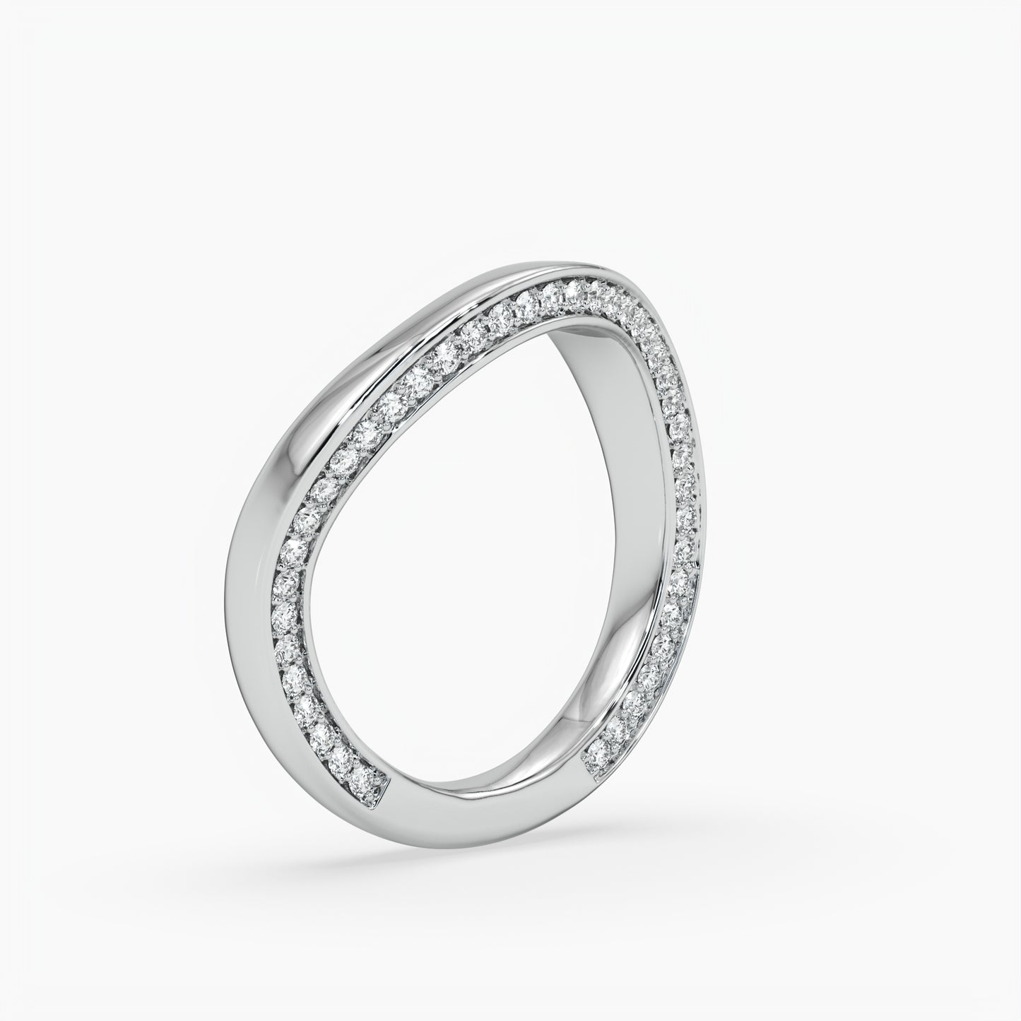 Hazel Wave Band Diamond Inlay