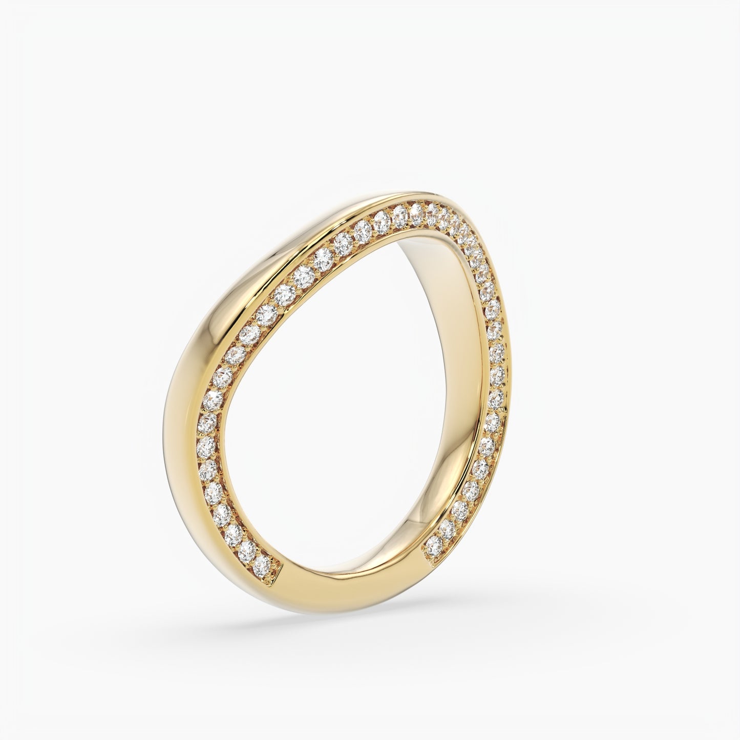 Hazel Wave Band Diamond Inlay