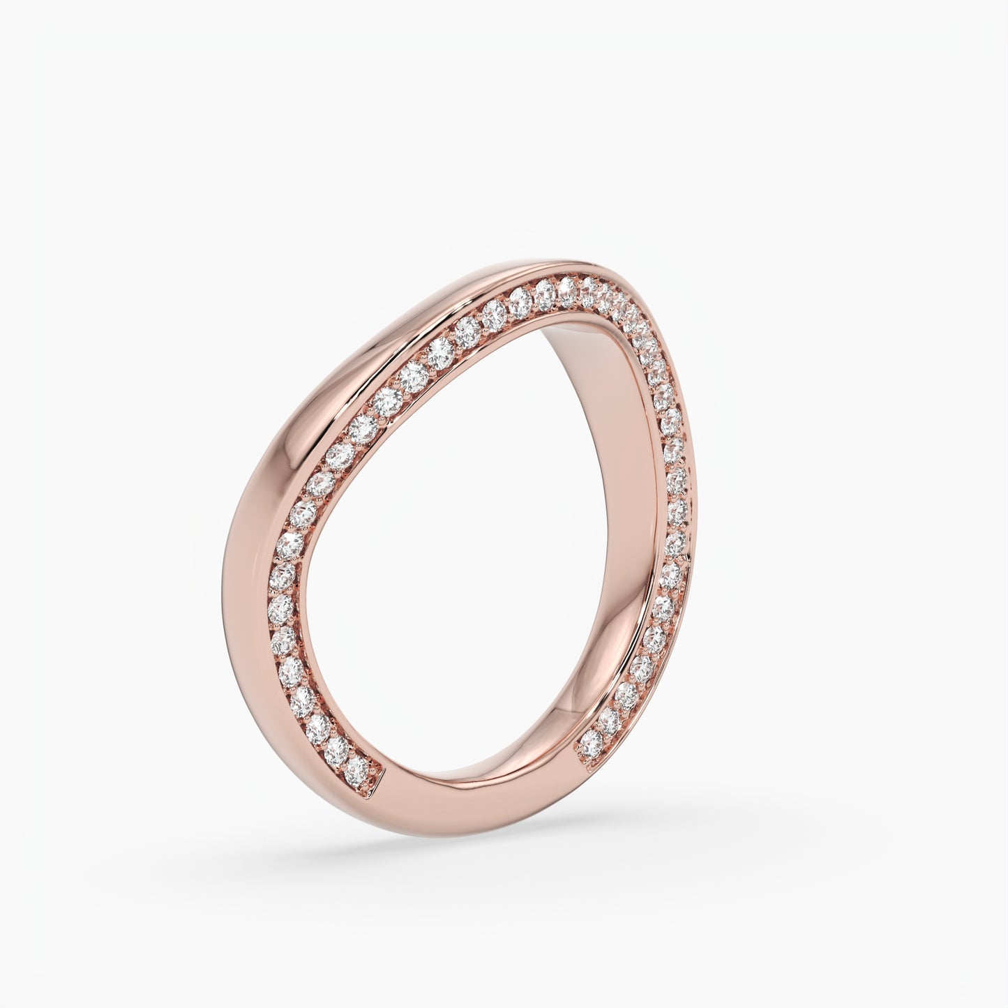 Hazel Wave Band Diamond Inlay