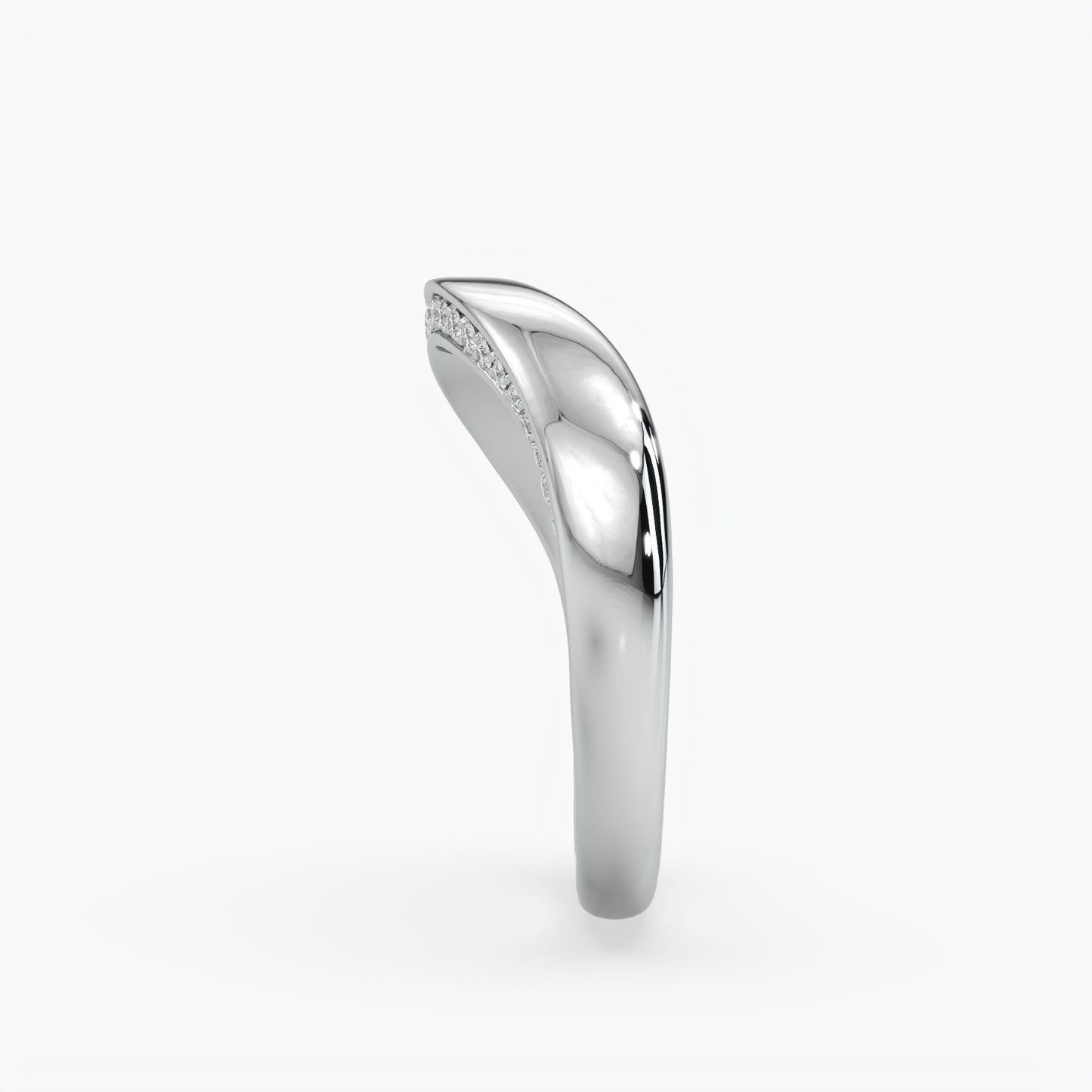 Hazel Wave Band Diamond Inlay