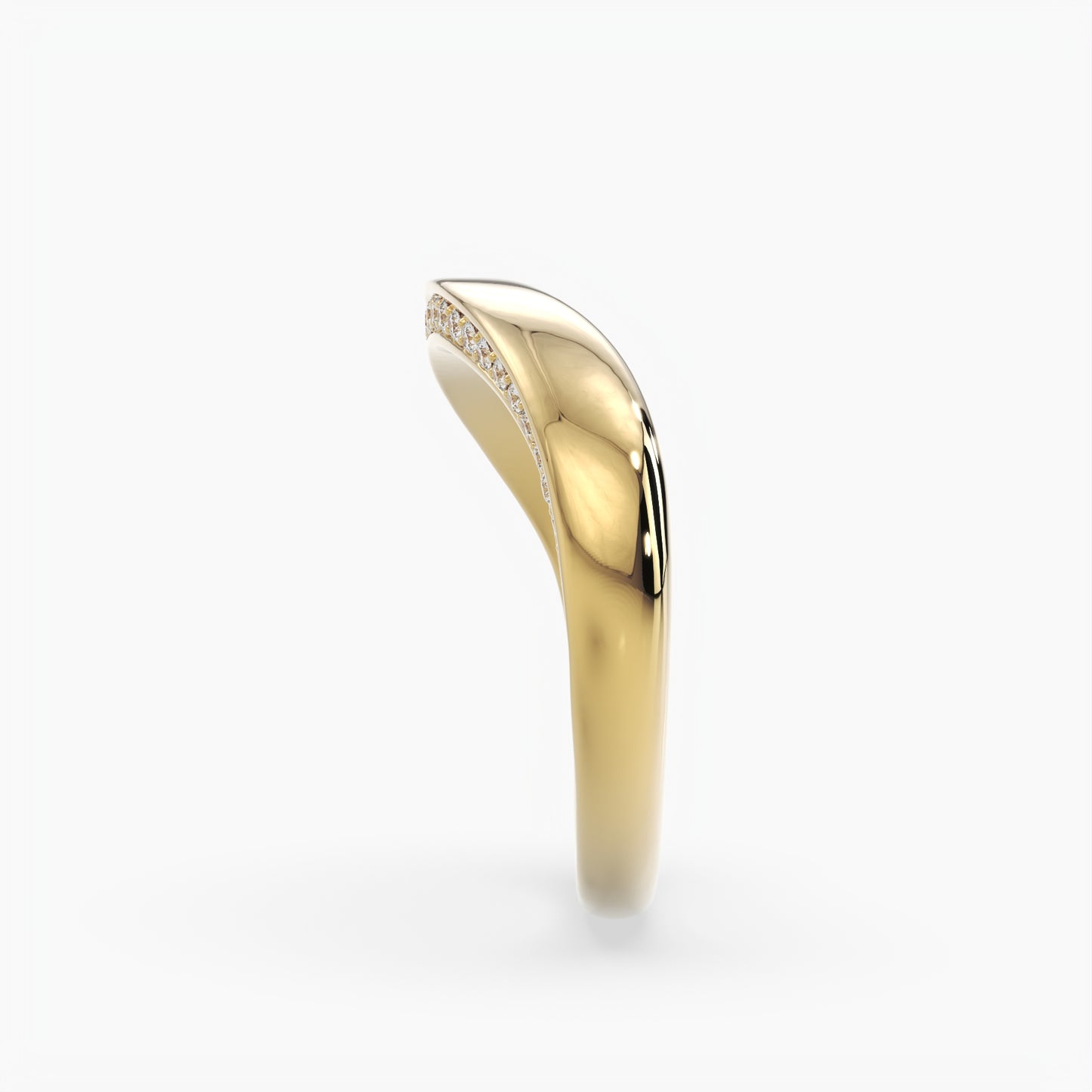 Hazel Wave Band Diamond Inlay