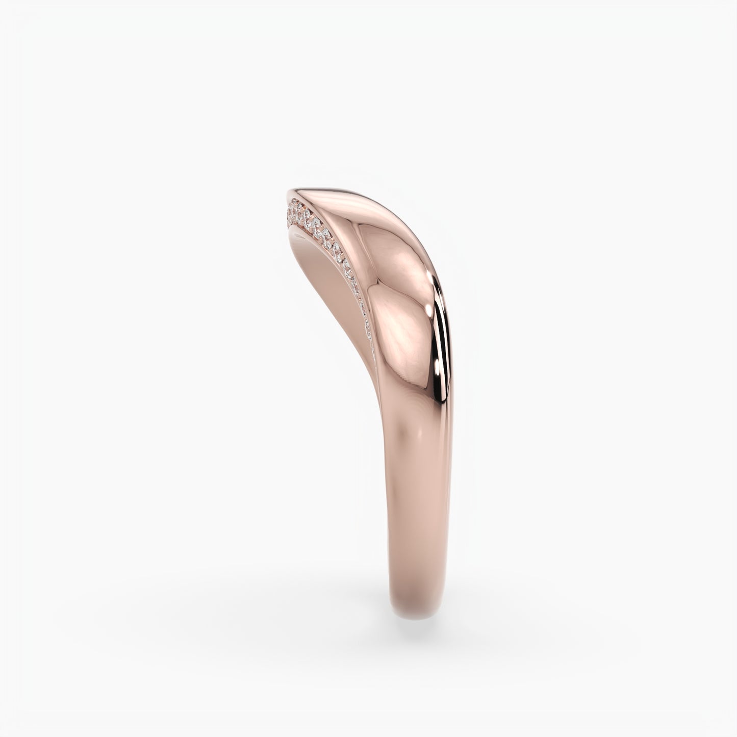 Hazel Wave Band Diamond Inlay