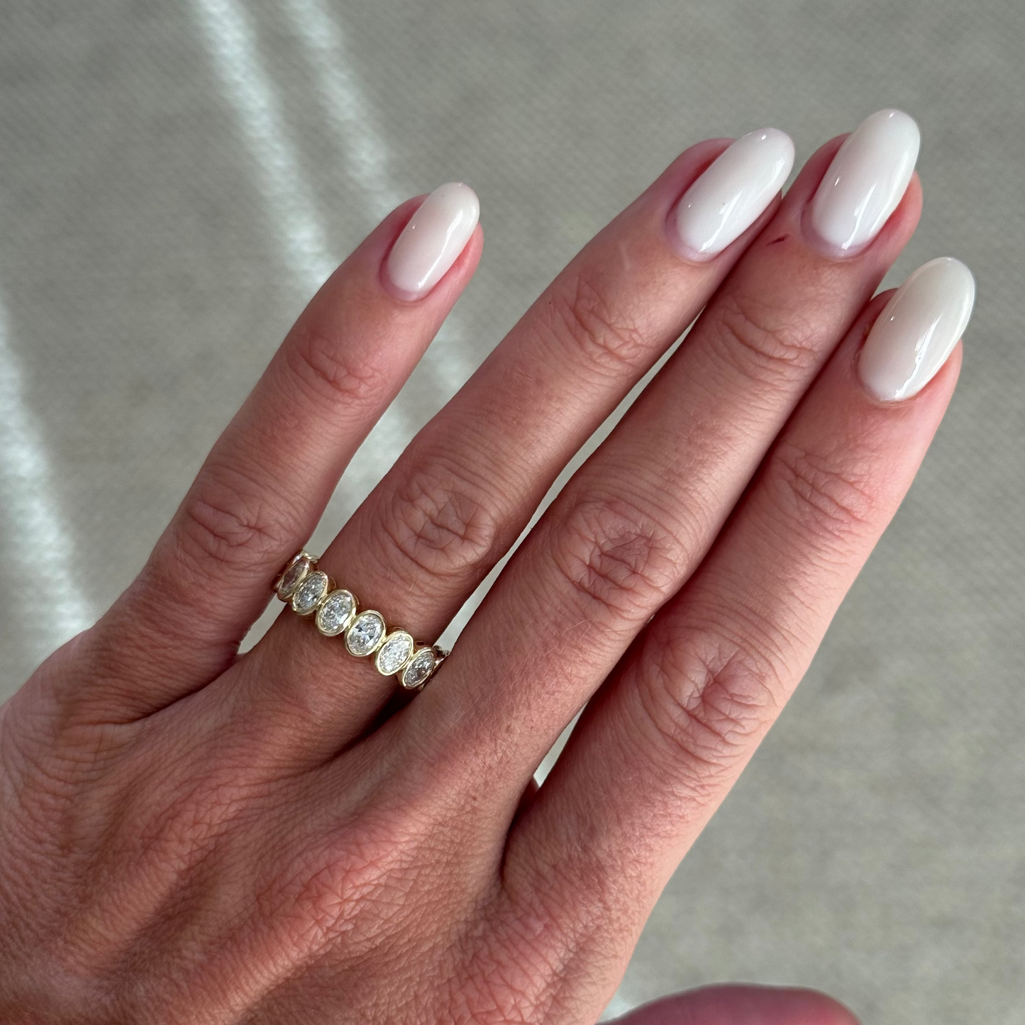 Oval Bezel 3/4 Eternity Band