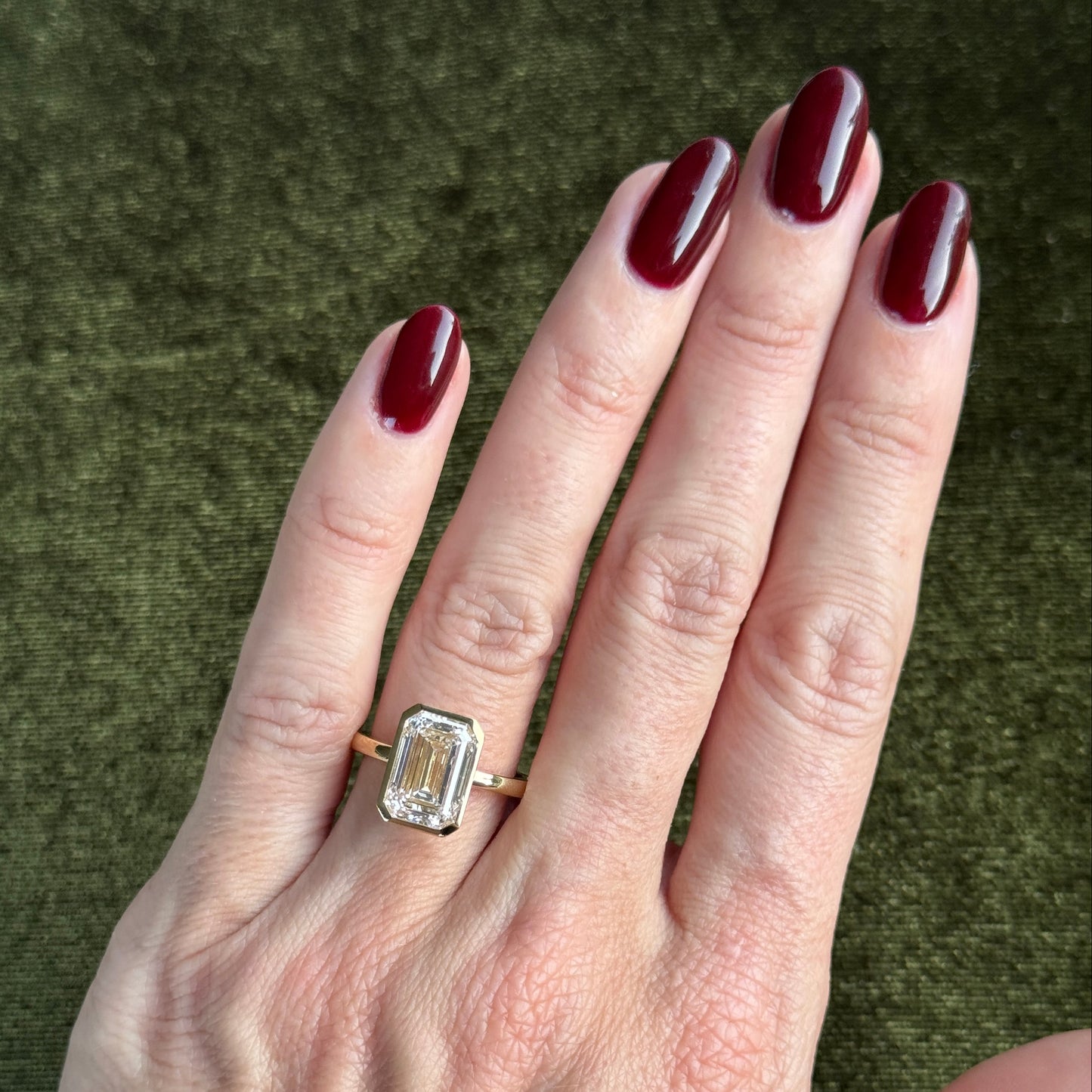 Evelyn Emerald Bezel Solitaire