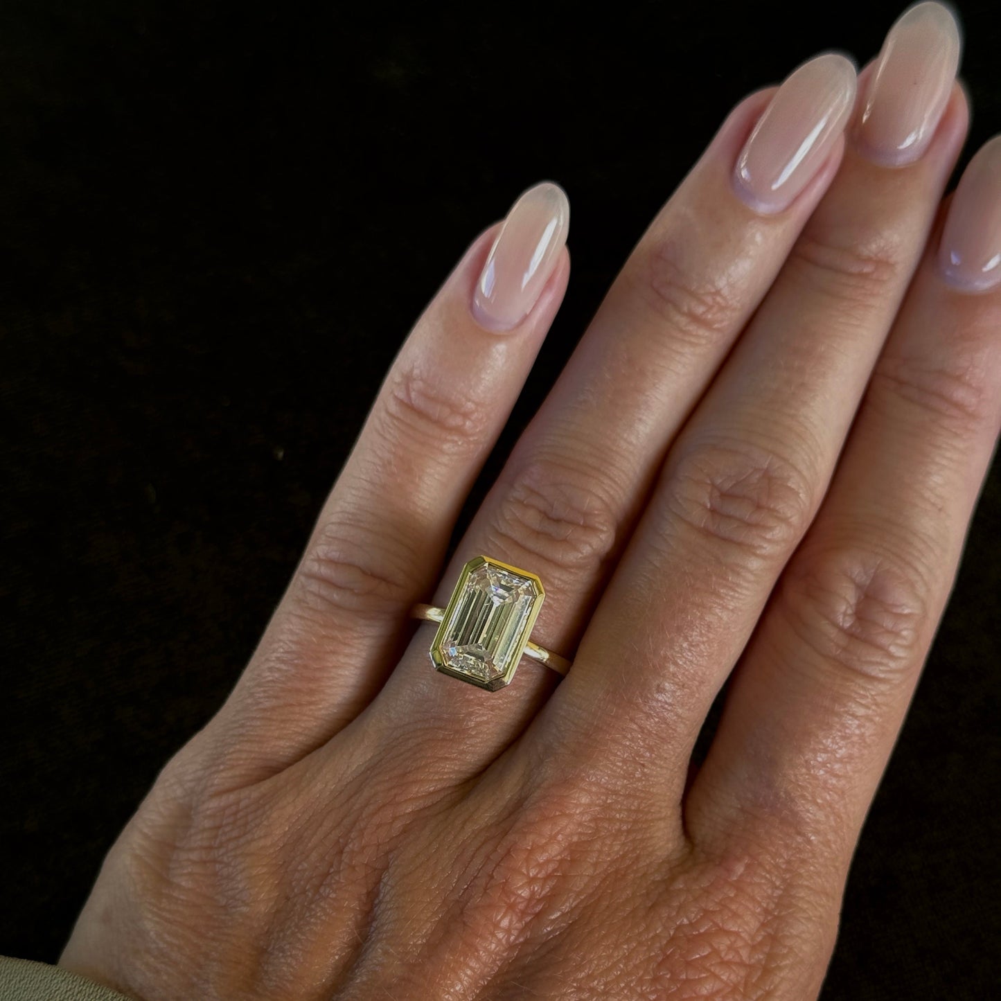 Evelyn Emerald Bezel Solitaire