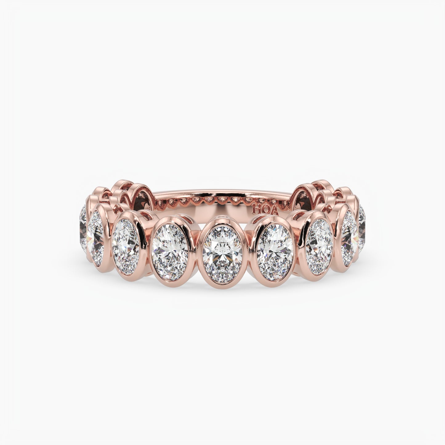 Oval Bezel 3/4 Eternity Band