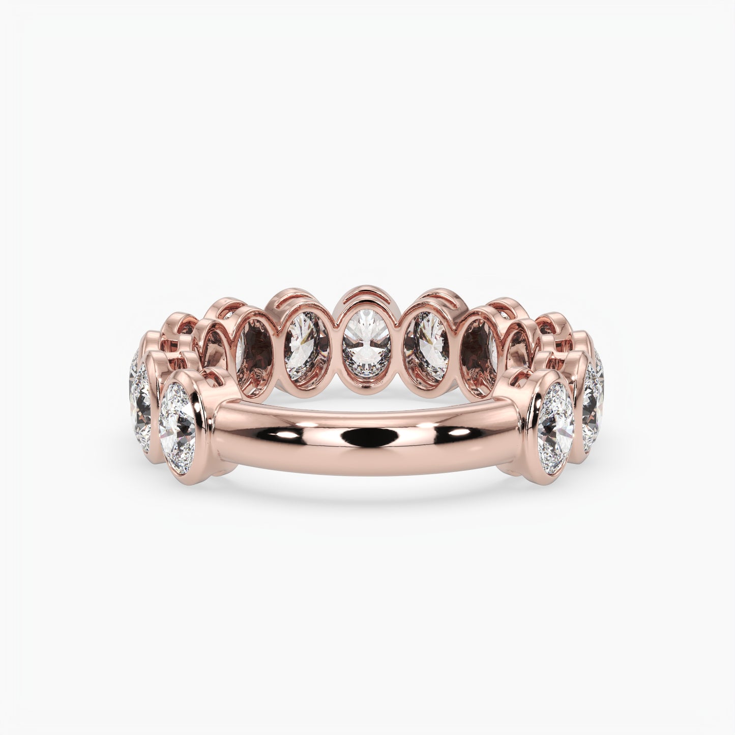 Oval Bezel 3/4 Eternity Band