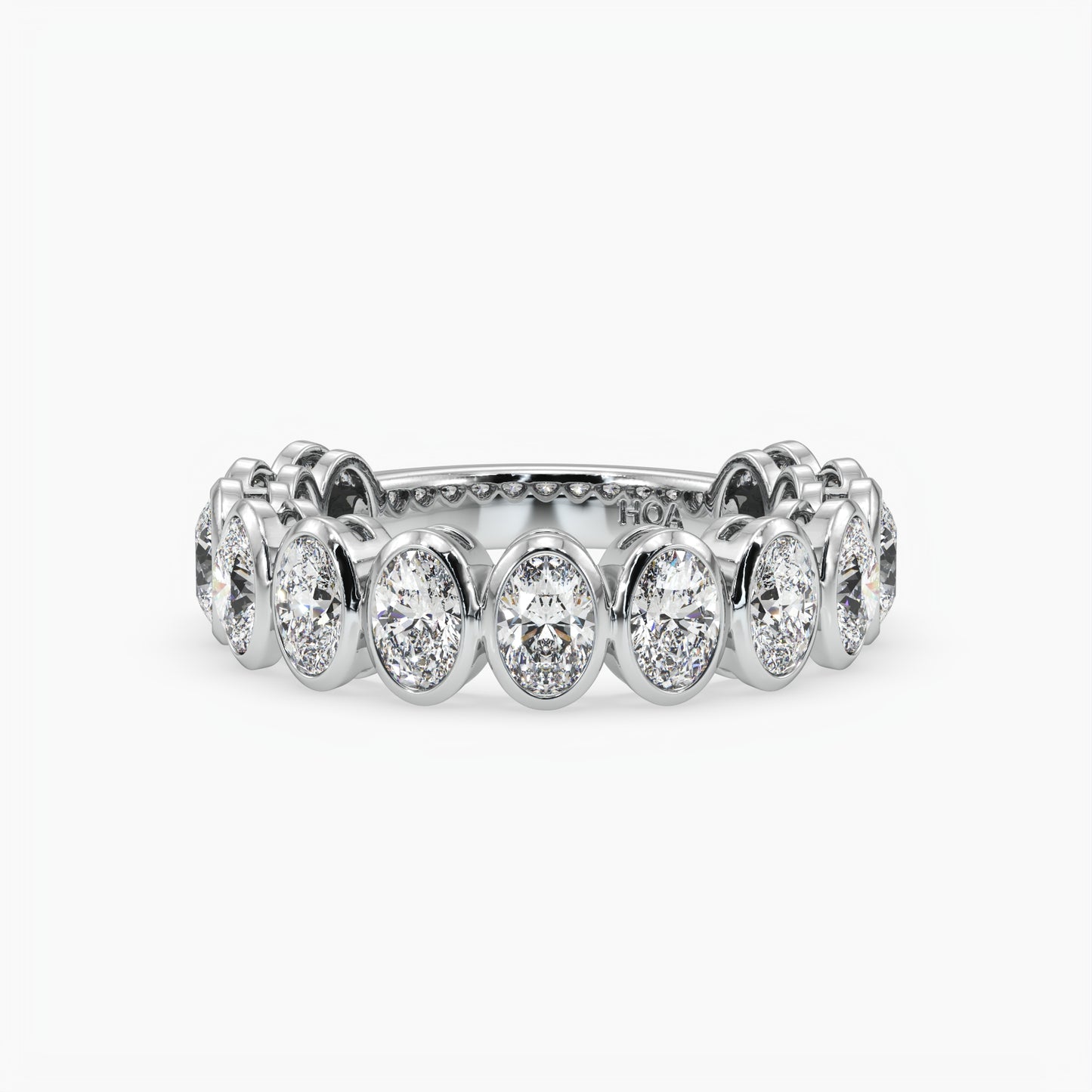 Oval Bezel 3/4 Eternity Band