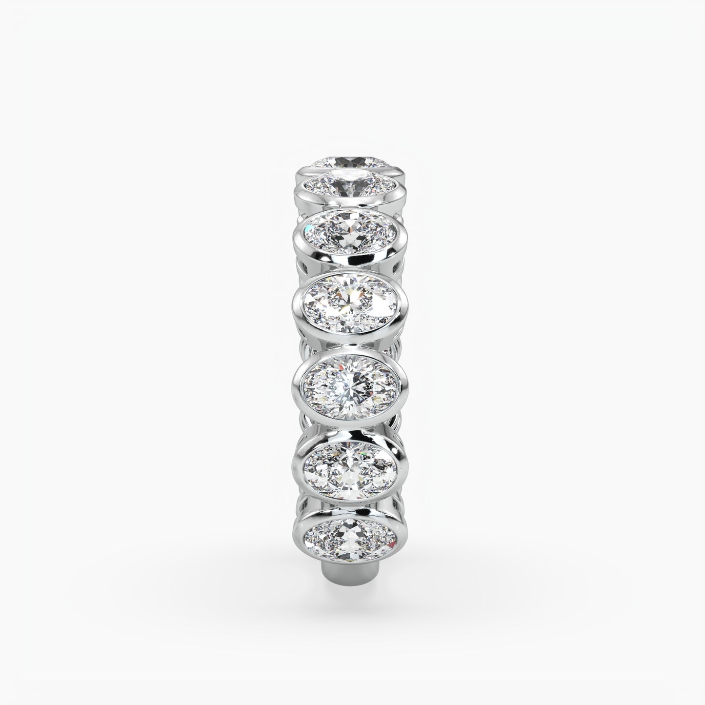 Oval Bezel 3/4 Eternity Band