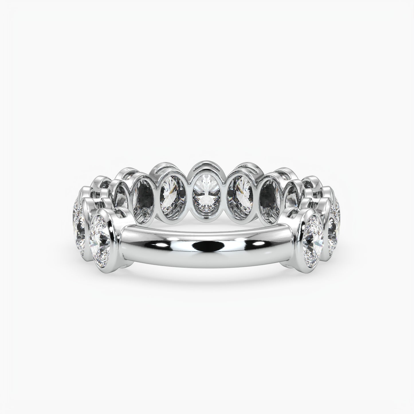 Oval Bezel 3/4 Eternity Band