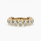 Oval Bezel 3/4 Eternity Band