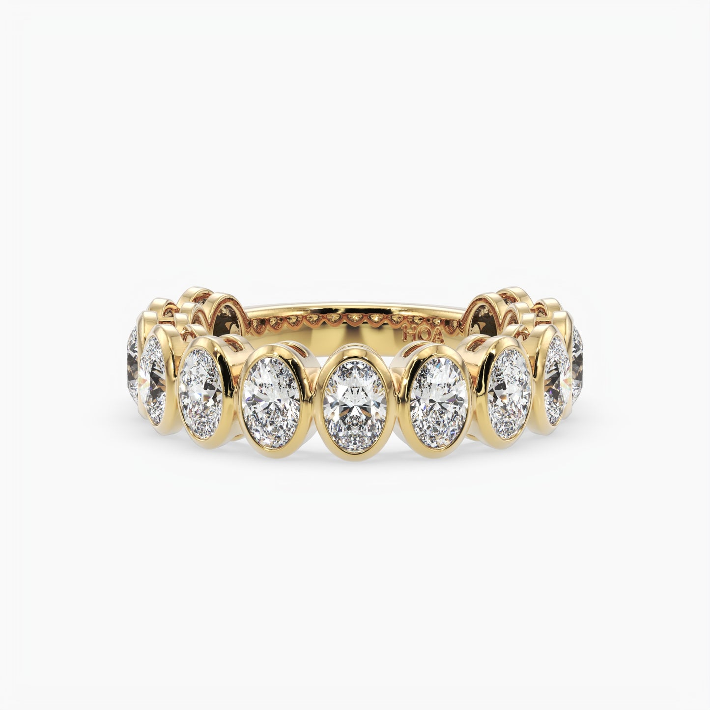 Oval Bezel 3/4 Eternity Band