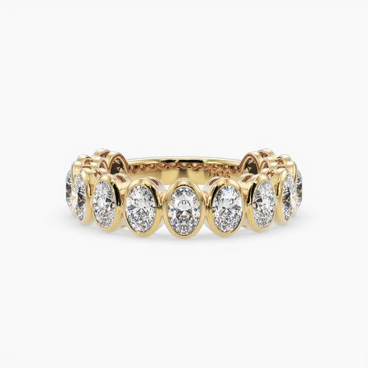 Oval Bezel 3/4 Eternity Band