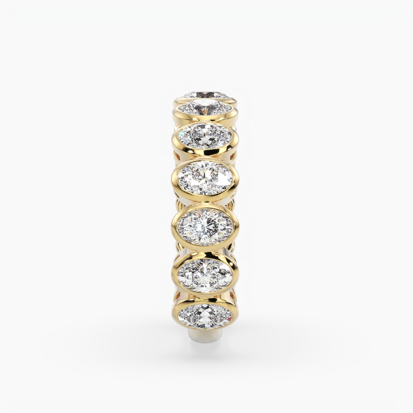 Oval Bezel 3/4 Eternity Band