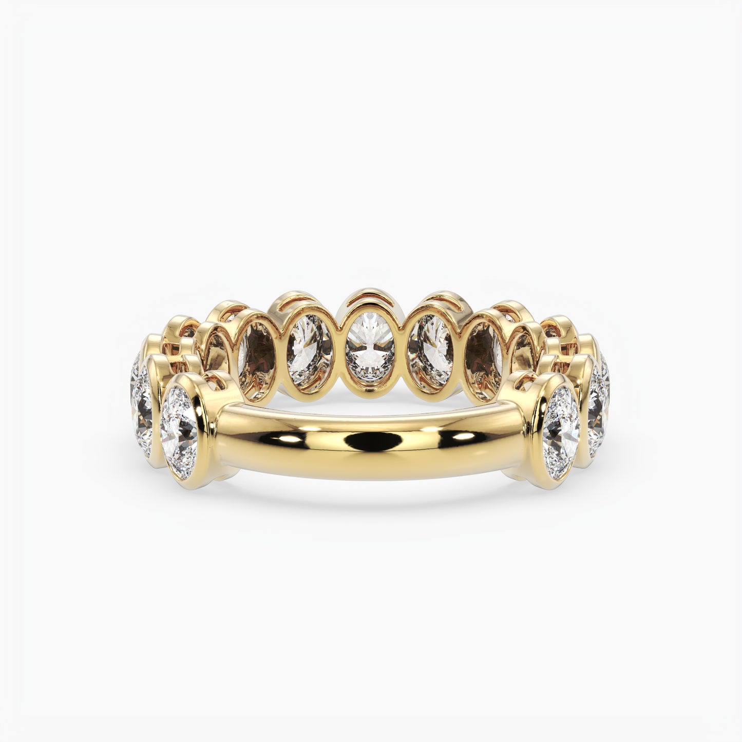 Oval Bezel 3/4 Eternity Band
